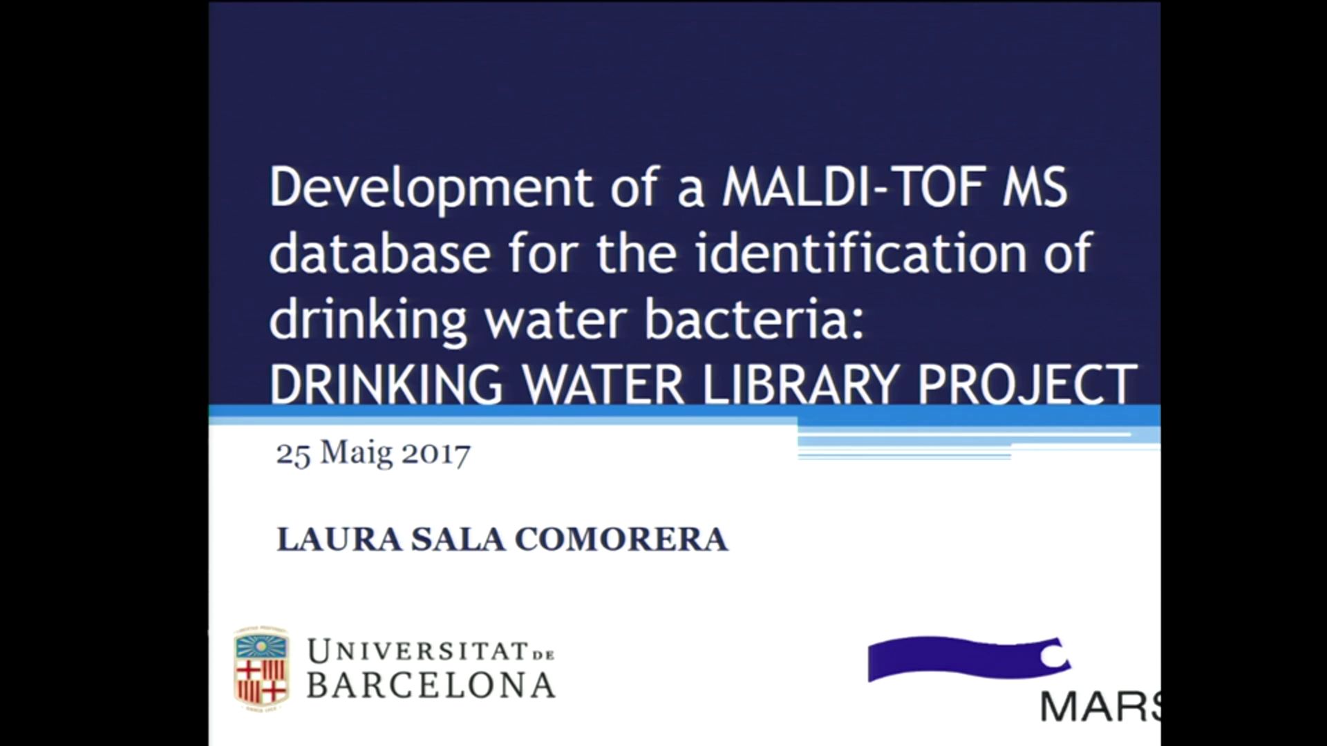 Development of a MALDI-TOF database for the identification of drinking water bacteria